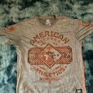 American Fighter Athletic Gray and Orange Tee